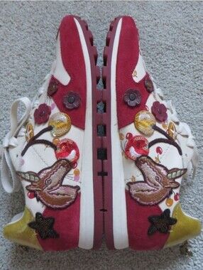 🦄RARE🍒 COACH C125 UNICORN CHERRY EMBELLISHED ATHLETIC RUNNING SHOES 6.5